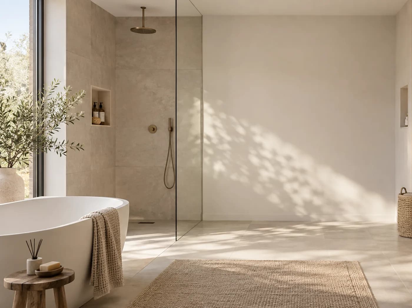 Voor en na: links een badkamer zoals hij nu is, rechts dezelfde soort badkamer opnieuw ingericht