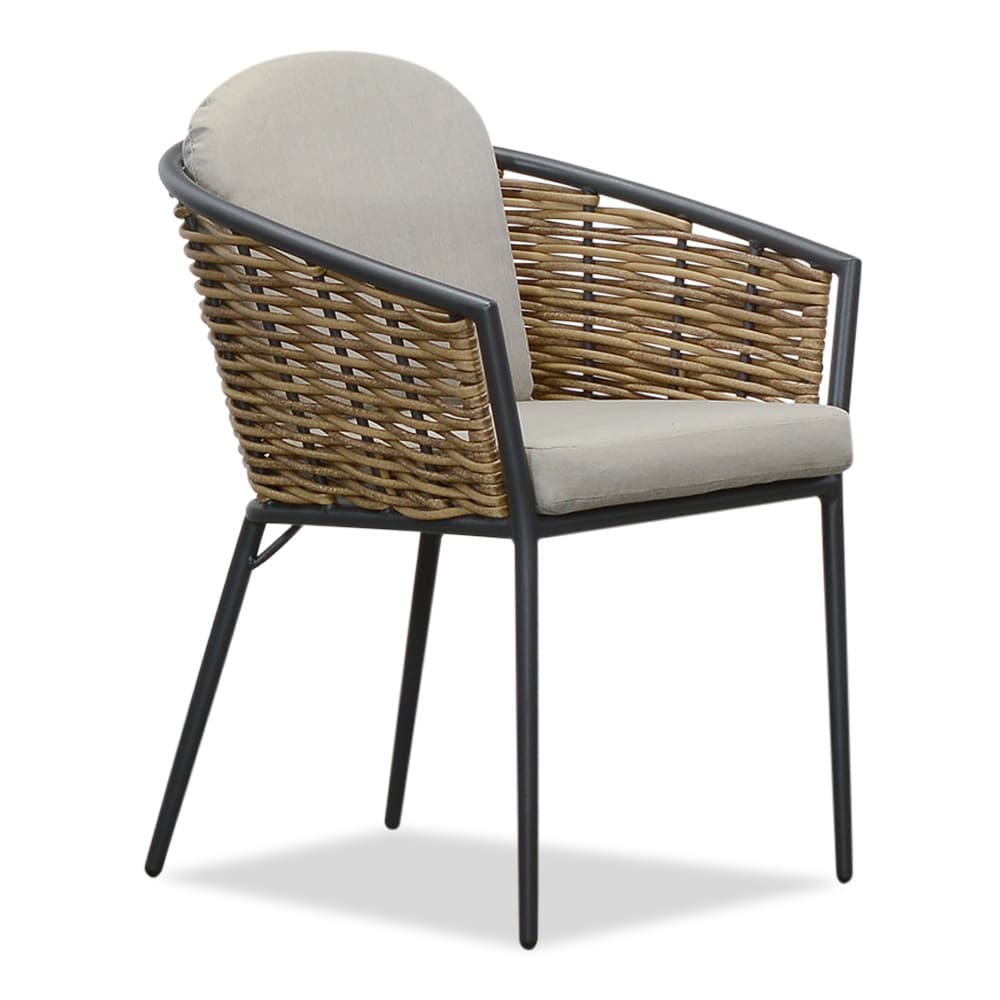Lucca dining tuinstoel stapelbaar | wicker + aluminium | zand