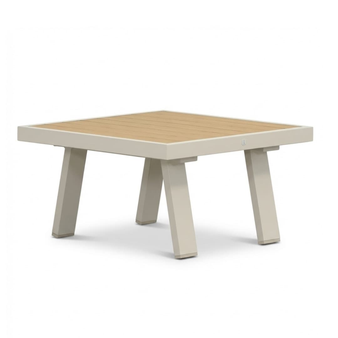 Lola loungetafel vierkant | aluminium + polywood | beige | 71x71cm