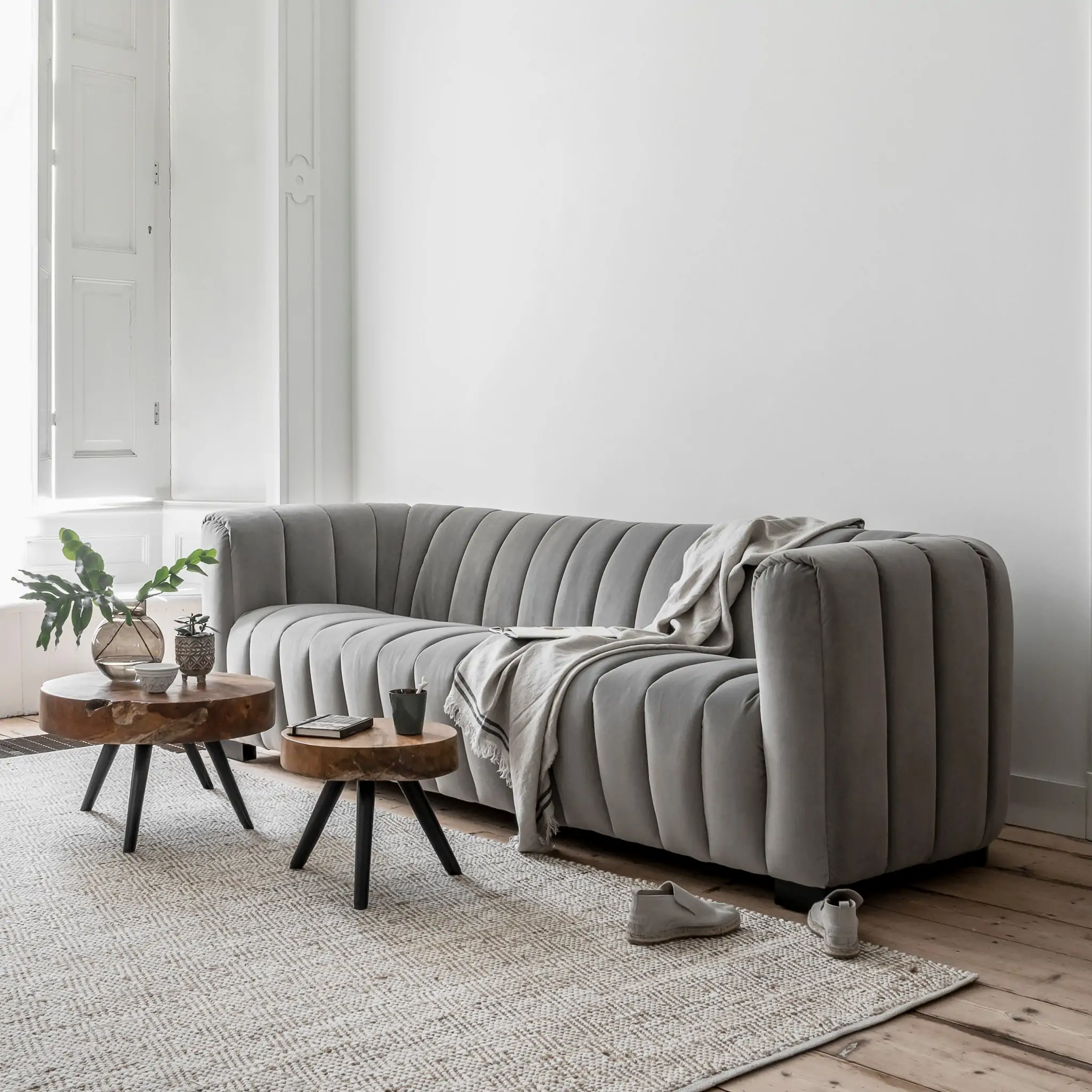 Bank Nanterre velvet licht grijs